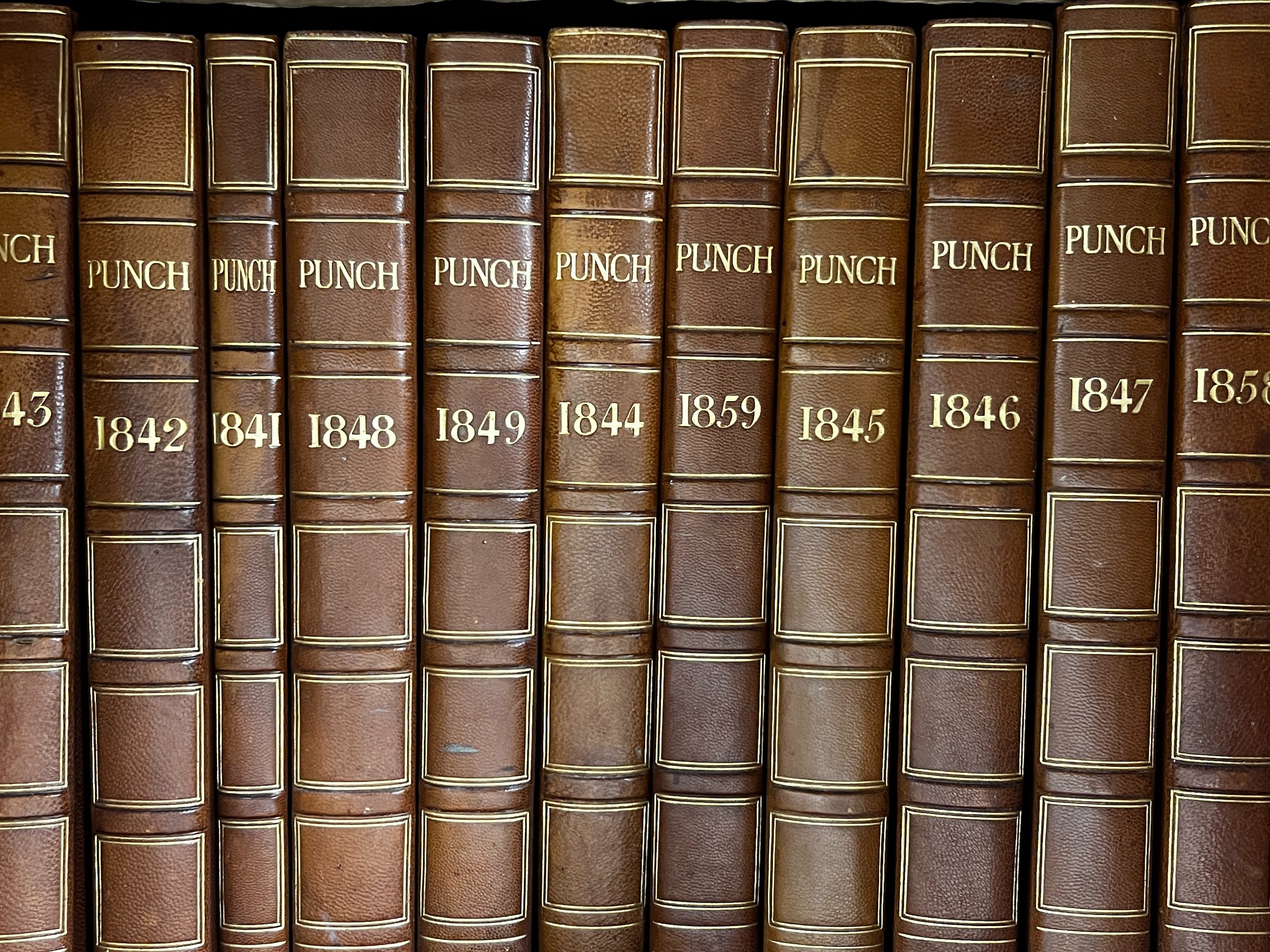 Punch Magazine, 100 years from 1841, large quantity of bound 19th and 20th century editions